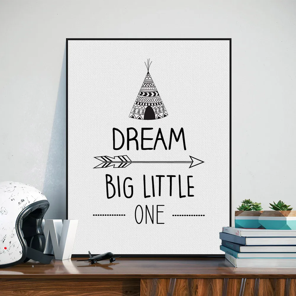 Us 569 Schwarz Weiß Nordic Minimalistische Traum Großen Kleinen Zitate Kunstdruck Poster Wand Bild Leinwand Malerei Für Kinderzimmer Dekor In