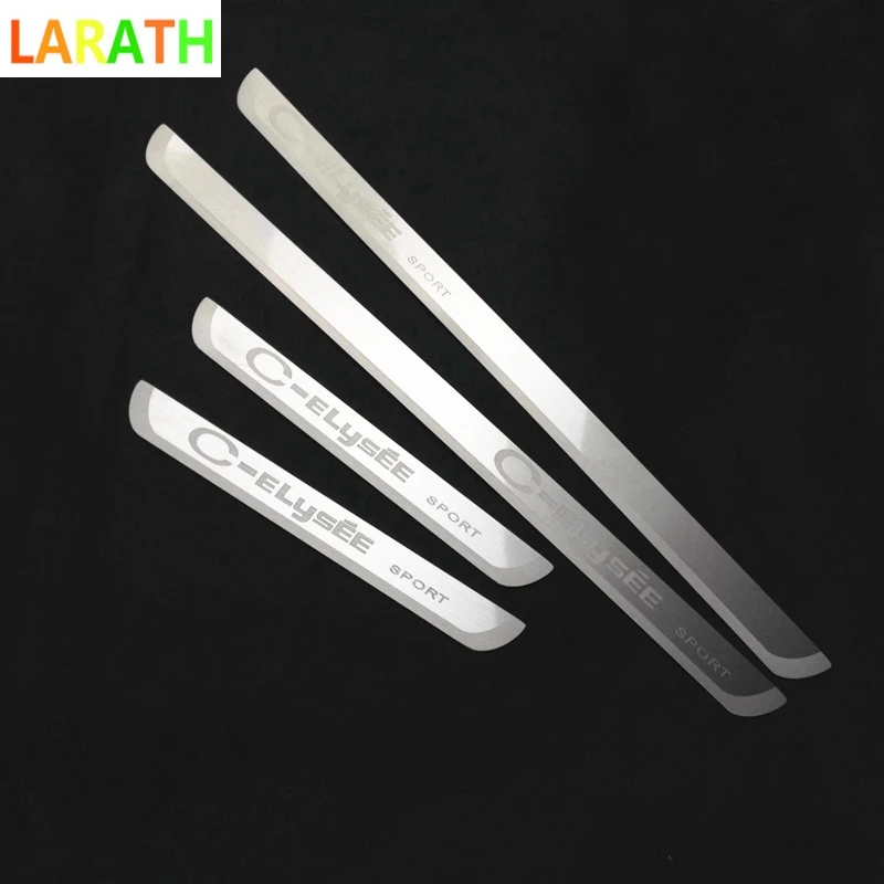 

car styling For Citroen Elysee 2013-2017 external stainless steel Door sill scuff plate Cover outside Built threshold bumper