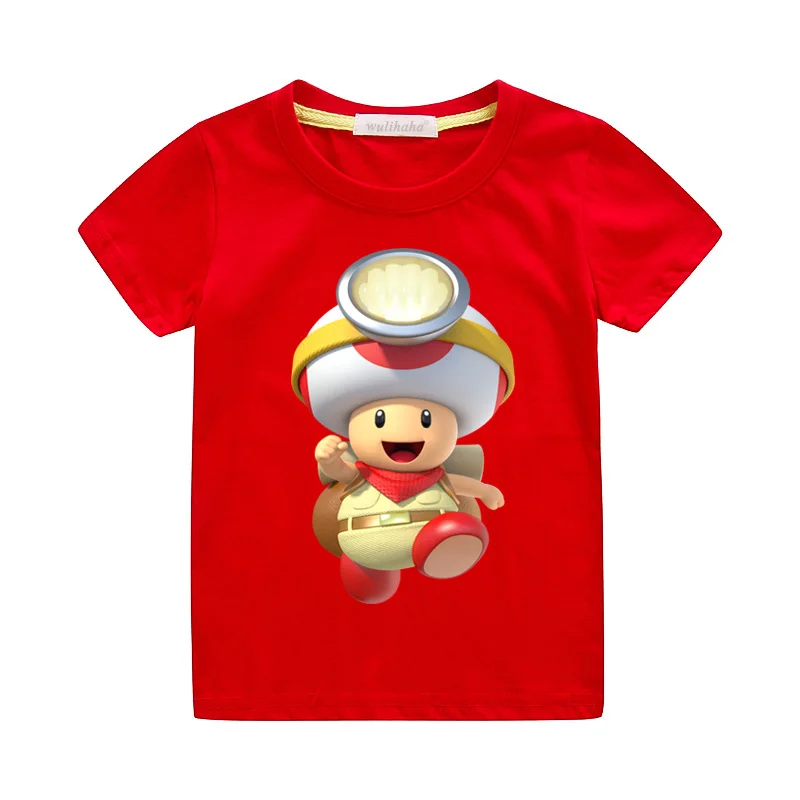 

Children Cartoon Captain Toad Mario Game T-shirts Clothing Boys Summer Tees Top Costume Girls Casual Tshirts Short Sleeve ZA085