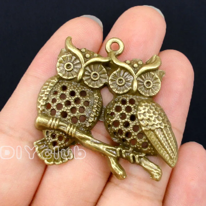 10pcs-Antique бронзовая Совы Подвески Подвеска 41x42 мм | Украшения и аксессуары
