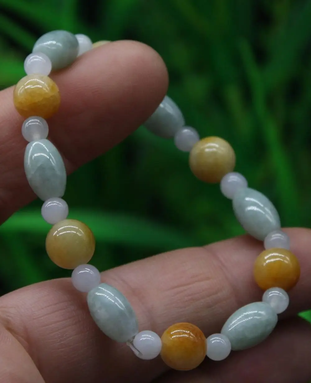

Certified 3 colors Natural A ite Bead Bracelet Bangle 5201 stone