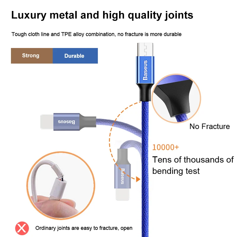 Baseus المصغّر usb كابل سريع شحن كابل بيانات كابل شاحن سلك Microusb كابل الشاحن لسامسونج Xiaomi Redmi شاحن هاتف محمول يعمل بنظام تشغيل أندرويد Baseus المصغّر usb كابل سريع شحن كابل بيانات كابل شاحن سلك Microusb كابل الشاحن لسامسونج Xiaomi Redmi شاحن هاتف محمول يعمل بنظام تشغيل أندرويد