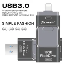 Новинка, OTG usb 3,0, для iphone 7, usb флеш-накопитель для ipad, мини-накопитель, 8 ГБ, 16 ГБ, 64 ГБ, 128 ГБ, флешка, 32 ГБ, memoria cel, usb флешка