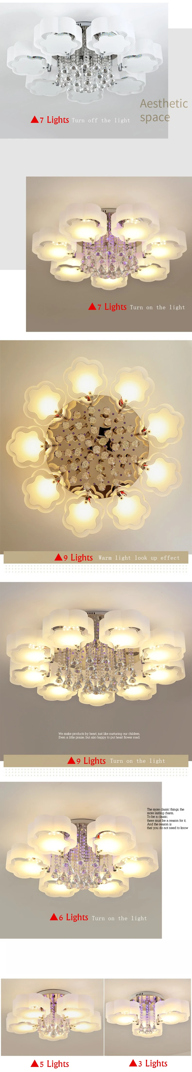 Современный кристаллический светодиодный потолочный светильник K9, плафон с пультом дистанционного управления из нержавеющей стали для кухни, столовой, светильник, светильник, светильники