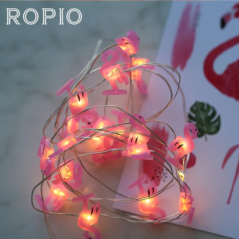 

ROPIO 3M 30LEDs String Light Flamingo Shape AA Battery Copper Wire Fairy Lights For Children Gift Wedding Party Home Decoration