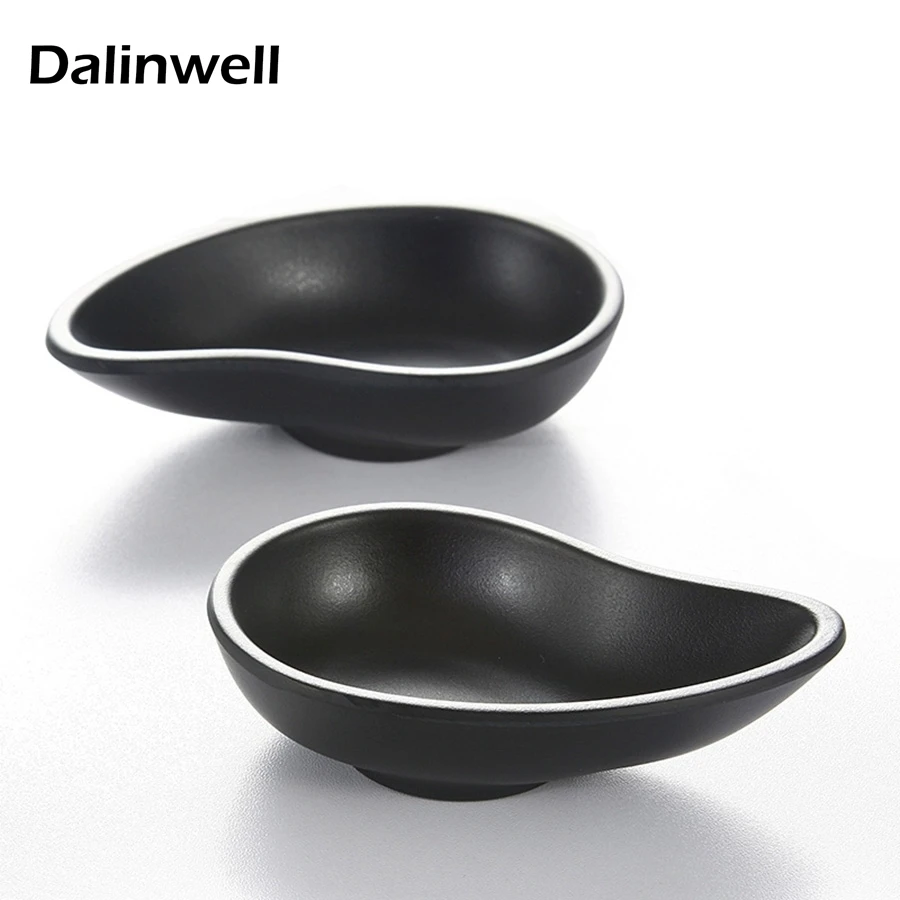 FACTORY WHOLESALE Ceramic Look Lovers Tear Sushi Soy Sauce Plate Mini