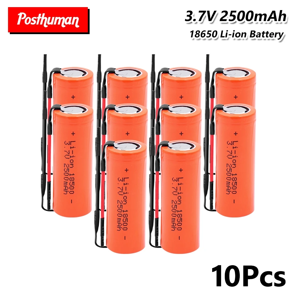 

Rechargeable 18500 Li-ion Battery electronic cigarette high-discharge + DIY Linie 3.7V 2500mAh Batteries With Connection Wires