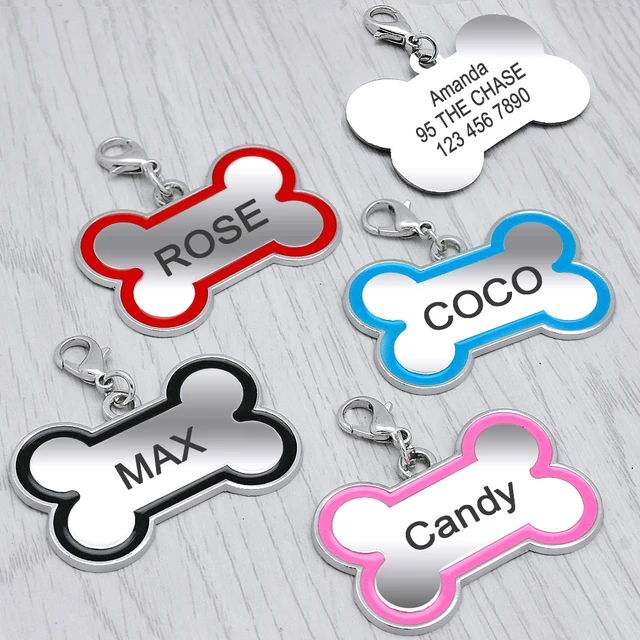 online shop bone shape custom dog name tag personalized engraved pet