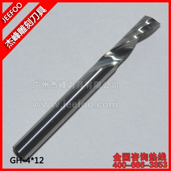 

4*12 One Flute Wood Millinging Cutter/ Hot Sale Solid Carbide Cnc Router Spiral Bits For MDF Cutting Machinery Tools