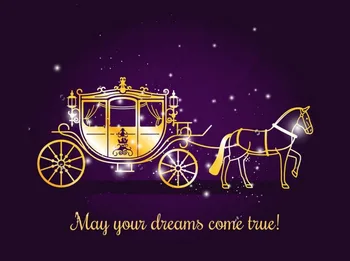 

Fairy tale carriage with horse and sparkles backdrop Vinyl cloth Computer printed Wedding birthday photo studio background
