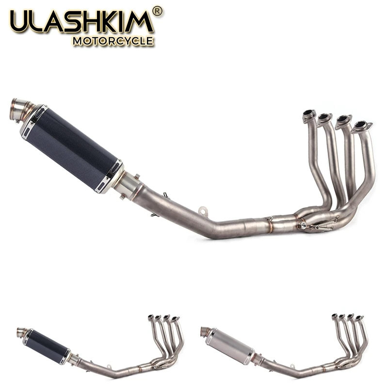 

Motorcycle Full System Exhaust Muffler Modified Middle Link Pipe Slip On For kawasaki Z800 2013 2014 2015 2016