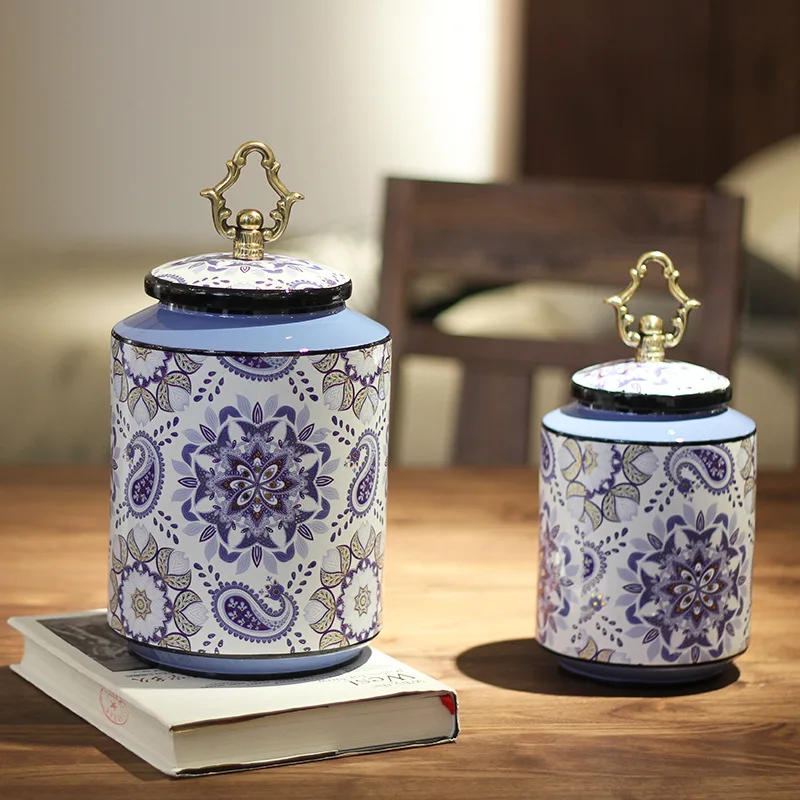 

Bone Ceramic Storage Tank Crafts Home Decorative Ornaments Storage Jar Box Simple Kaleidoscope Vase Fornasetti Style Flower Pots