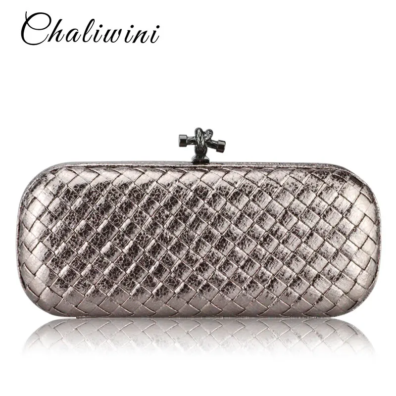 

Chaliwini PU Ribbon Luxury Party Female Wedding Messenger Chain Bags Candy Small Purses and Handbags Evening Women Clutch Bags