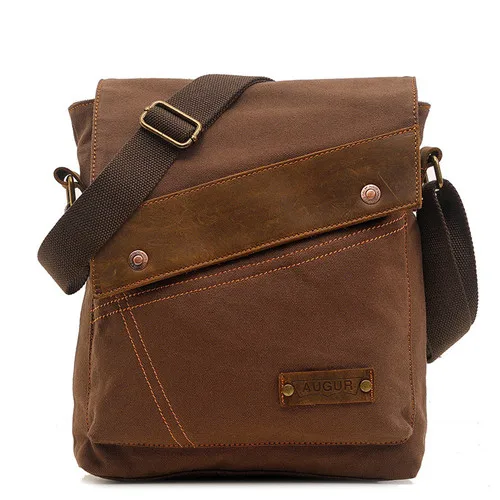 Мужская сумка-мессенджер, высокое качество, холщовая винтажная сумка, сумка на плечо для мужчин, Повседневная сумка через плечо, дорожные сумки, bolsa masculina - Цвет: coffee