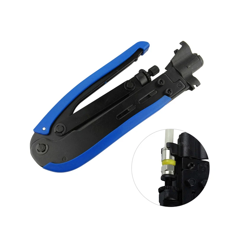 RG59 RG6 RG11 Cable F-Connector Compression Hand Crimper Crimping Tool Blue