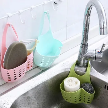 

Kitchen Sink Sponge Storage Hanging Basket Adjustable Snap Button Type Drain Rack Faucet Storage Drain Baskets Household