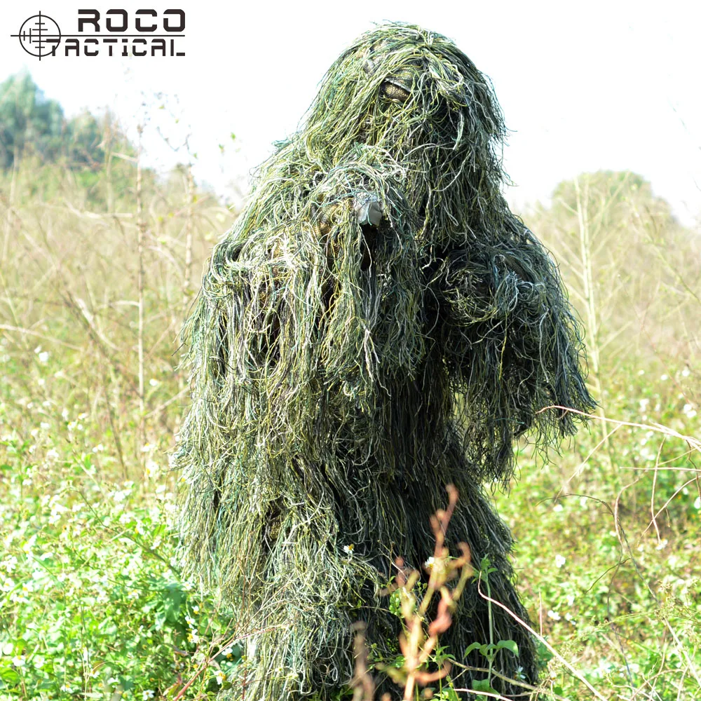 Free Shipping US Army Bionic Sniper Ghillie Suits Camouflage Grass Burlap Hunting Recon Yowie Suit Paintball Military Clothing Free Shipping US Army Bionic Sniper Ghillie Suits Camouflage Grass Burlap Hunting Recon Yowie Suit Paintball Military Clothing