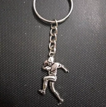 

Sports gift-track and field athletes Keychain-Fashion jewelry Tibetan silver charm pendant key chain ring DIY Fit Keychain D382
