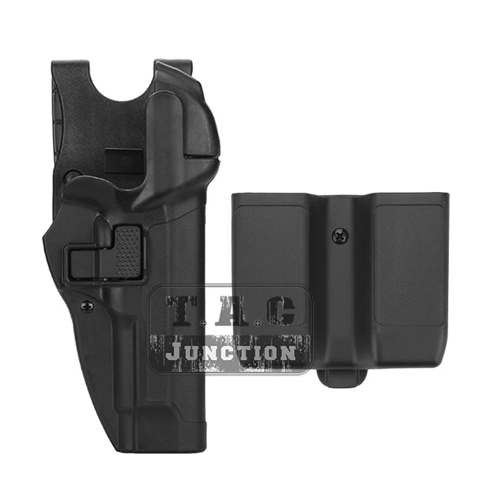 

Serpa Level 3 Auto Lock Right Hand Waist Pistol Holster w/ Jacket Slot Duty Belt Loop & Magazine Pouch for Beretta 92 96 M9 M92