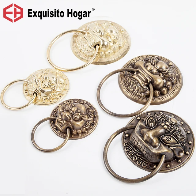 Classical Brass Knocker Beast Head Lion Head Tiger Copper Handle Classical Brass Knocker Beast Head Lion Head Tiger Copper Handle Antique Door Lock Handle Cyclamic Ring - Classical Brass Knocker Beast Head Lion Head Tiger Copper Handle