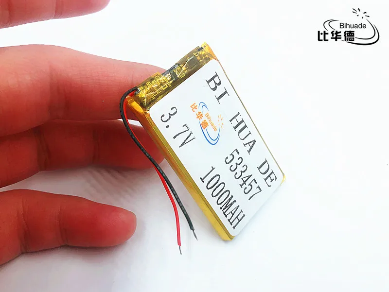 Li-Po 3,7 V, 1000 мАч 533457 полимерный литий-ионный/литий-ионная аккумуляторная батарея для gps, mp3, mp4, mp5, dvd, модель игрушка