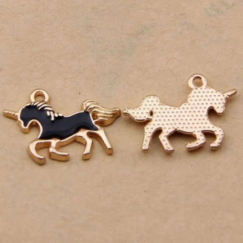 

unicorn Charms Shape Gold pendant for bracelet/ncecklace/keychain Handworked Diy Jewelry 29*6mm