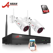 ANRAN 4CH wifi Беспроводная камера IP камера безопасности комплект 1080P HD 2 шт CCTV камера система наружная Водонепроницаемая домашняя система безопасности