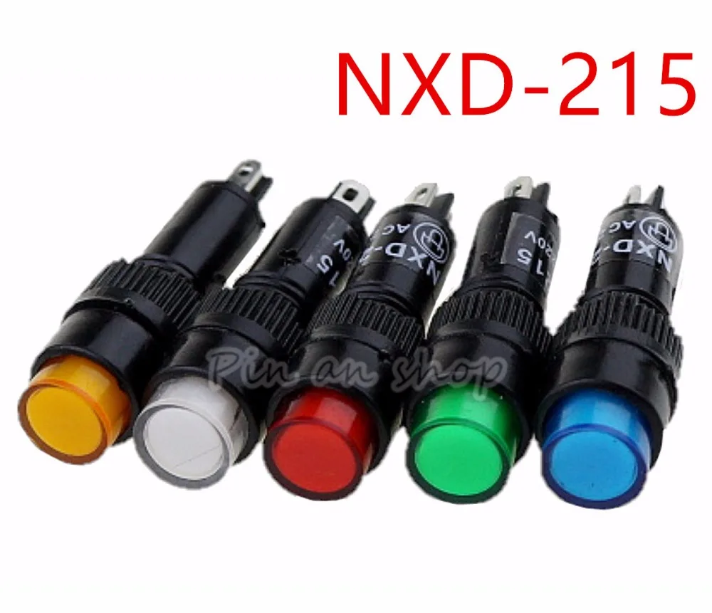 1 шт. NXD-215 8 мм 6V 12V 24V 36V 110V 220V AC DC Панель крепление неоновый Индикатор Пилот