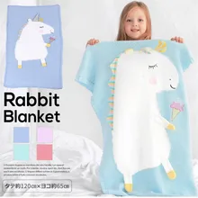 Детские одеяла, единорог, животное на коляску, одеяла, мягкие вязаные пеленки, детское банное полотенце, детское постельное белье, одеяла 60*120 см