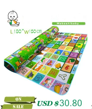 Multi-Color, 1.8m x 1.2m Baby Kid Toddler Crawl Mats Play Game Foldable Picnic Carpet Letter Alphabet Farm Mat