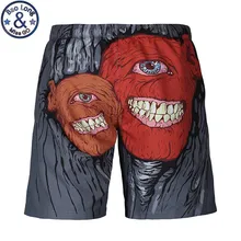 Брендовая одежда мужские шорты летние повседневные Хип Хоп пляжные бордшорты с 3D принтом Шорты с монстрами купальник