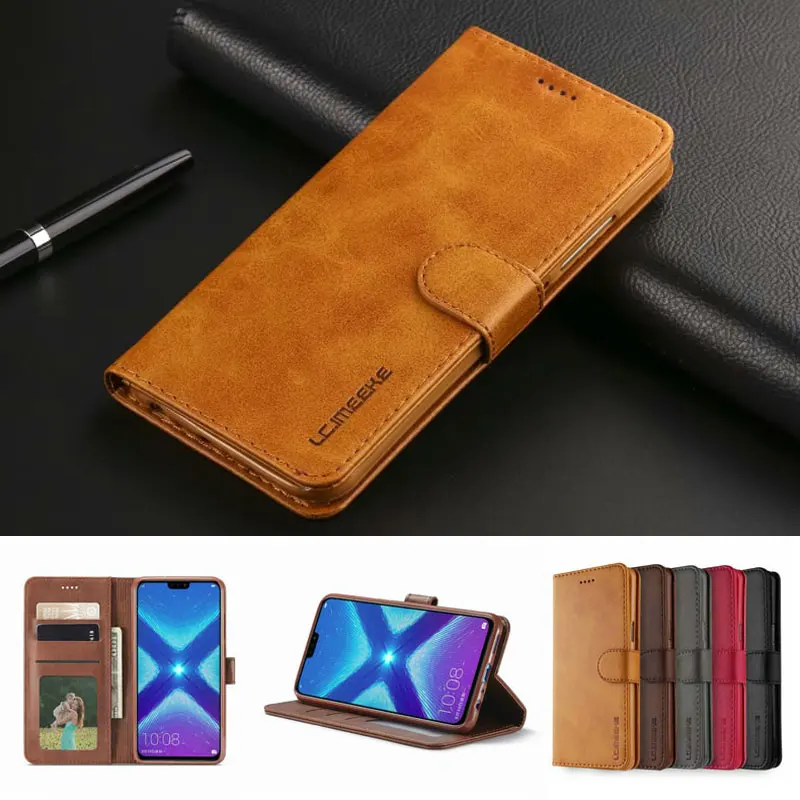 

Multi Card Holders Phone Case Honor 8x Flip Book Style Magnetic Wallet Cover for Huawei Honor 8x Leather Cases Honor8x