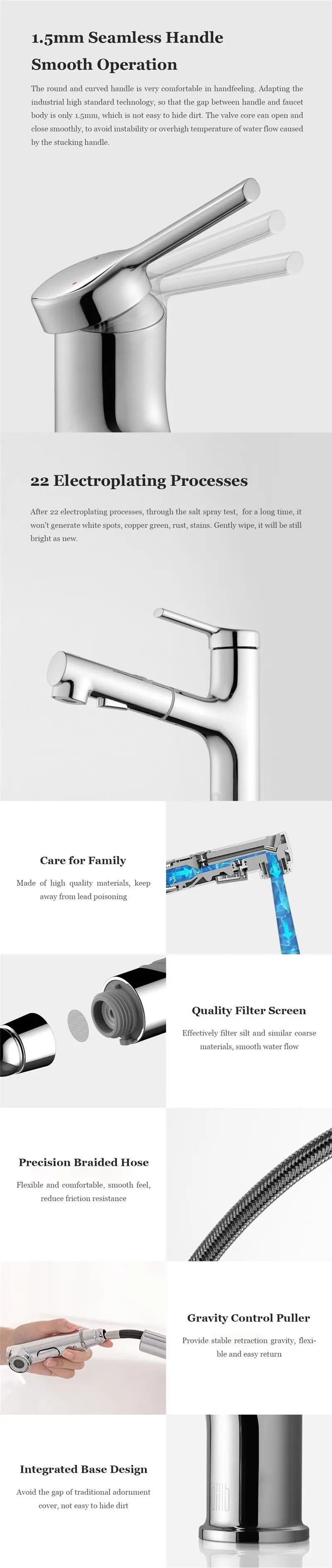 X Dabai Bathroom Basin Sink Faucet Pull Out Rinser Sprayer Gargle