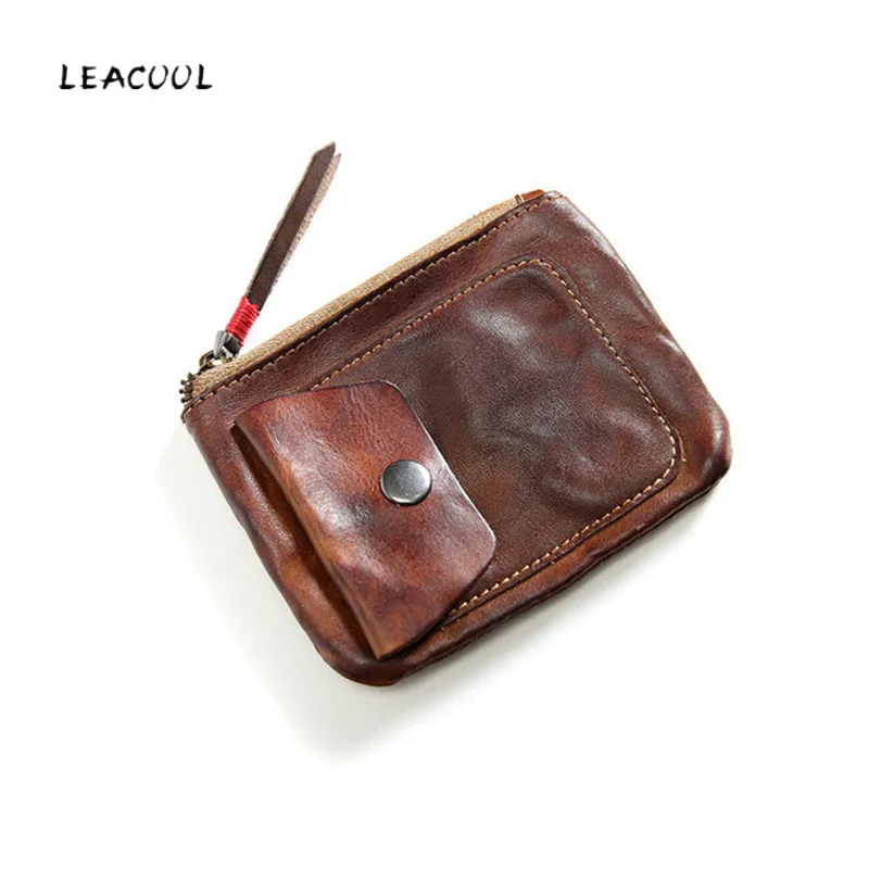 

LEACOOL Wallet Men Multi Functional Wallet Female Genuine Leather Red Women Wallet Purse Clutch Big Capacity Key Coin Pocket