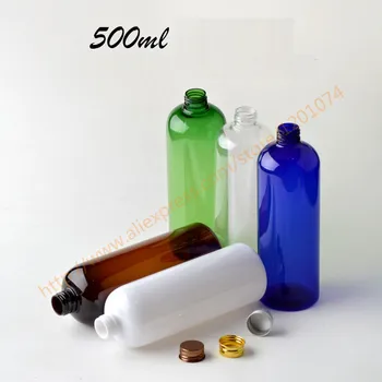

500ml pretty colors PET bottle with aluminum lid + reducer,essential oil/liquid/moisturizer/facial water container