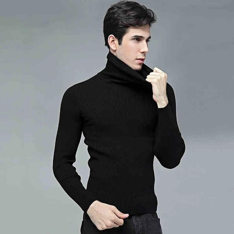 Men's Fashion Pullover Tight Sweater Solid Color Slim