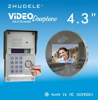

ZHUDELE FRID Panel IR Camera 4.3"LCD monitor Speakerphone intercom doorbell Color Video Door Phone access Control System 1V1
