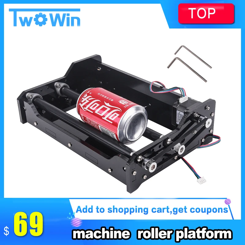 

cnc Laser engraving machine accessories roller platform rotary table bamboo tube Coke cylinder dedicated rolling shaft platform