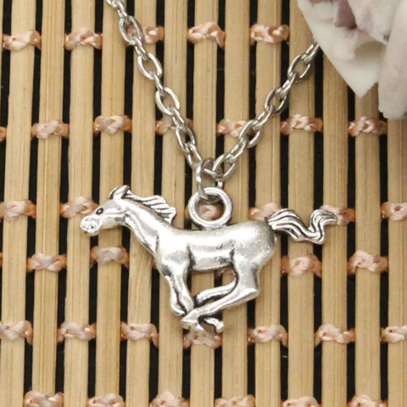 New Fashion Running Horse Steed Pendants Round Cross Chain Short Long Mens Womens DIY Silver Color Necklace Jewelry Gift | Украшения и