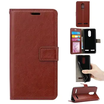 

100pcs/lot Crazy Horse Leather Stand PU+TPU Cover Stand Case with card slot For Lenovo K6 / Vibe B A2016 A1010
