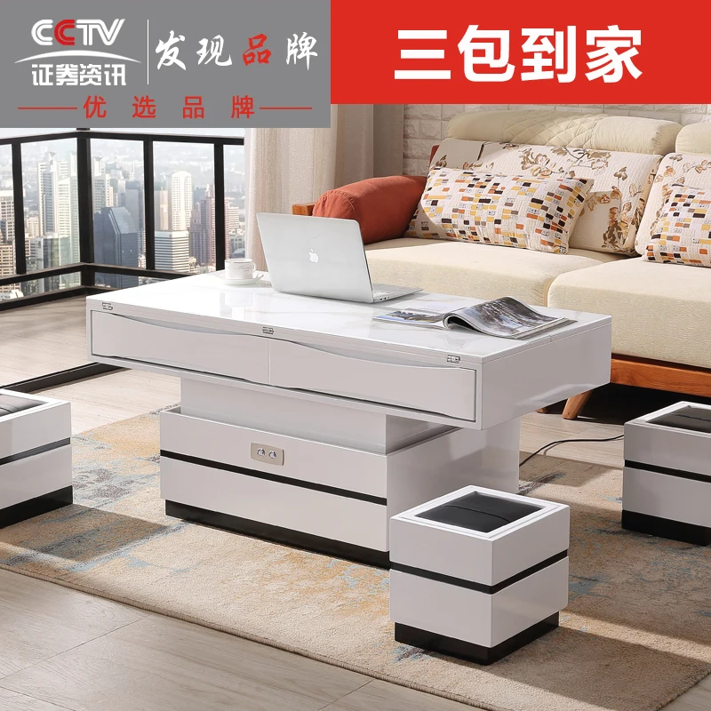  electric multifunction foldable Coffee Table Living Room liftable and lowerable minimalist rectangl