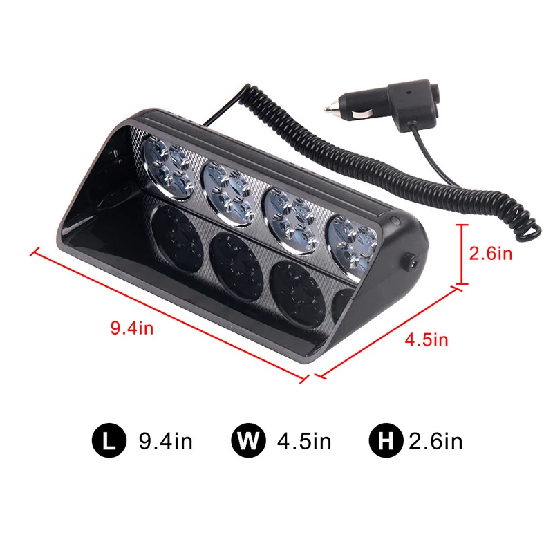 16 LED Blue Strobe Dash Deck Light , Police Windshield visor warning LED dash Strobe Visor Light Red Blue Yellow White car Viper S8 Signal flashing led warning light Police Strobe Flash emergency Lights (2)
