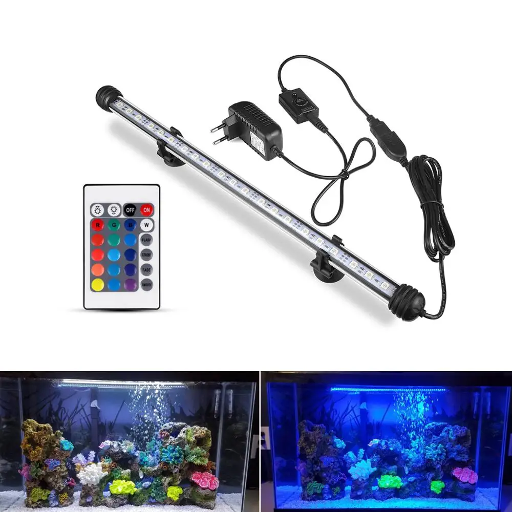 

110V 220V LED Tube bulb EU Plug fish tank light RGB Waterproof indoor underwater decor lamp LED Aquarium Light Submersible Lamp