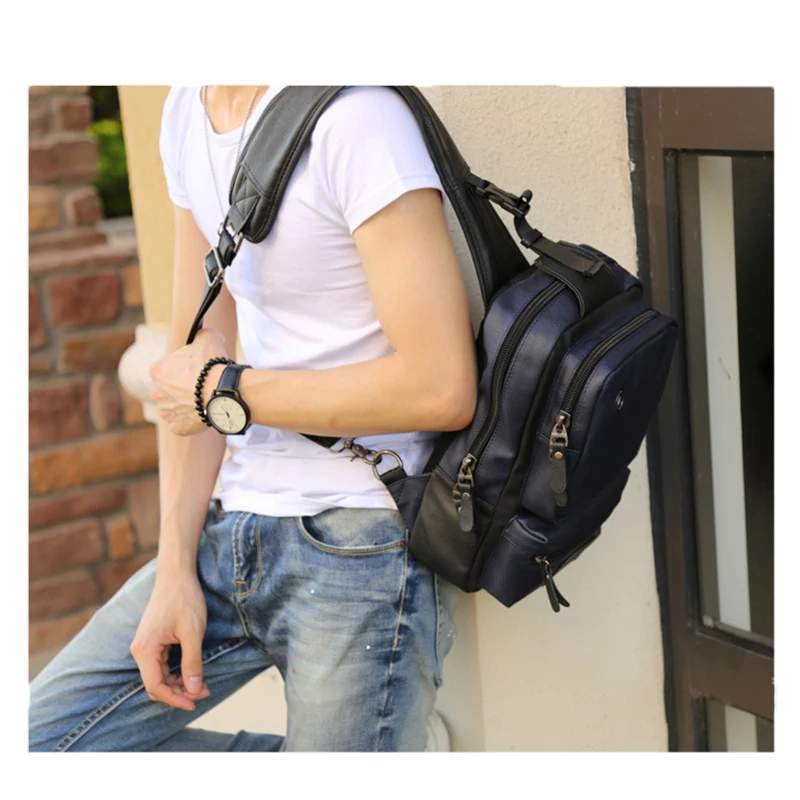 Zebella Brand Men's Shoulder Bag Vintage Men Crossbody Bag Men Chest Bags Casual Fashion PU Leather Men Messenger Bag Zebella Brand Men's Shoulder Bag Vintage Men Crossbody Bag Men Chest Bags Casual Fashion PU Leather Men Messenger Bag