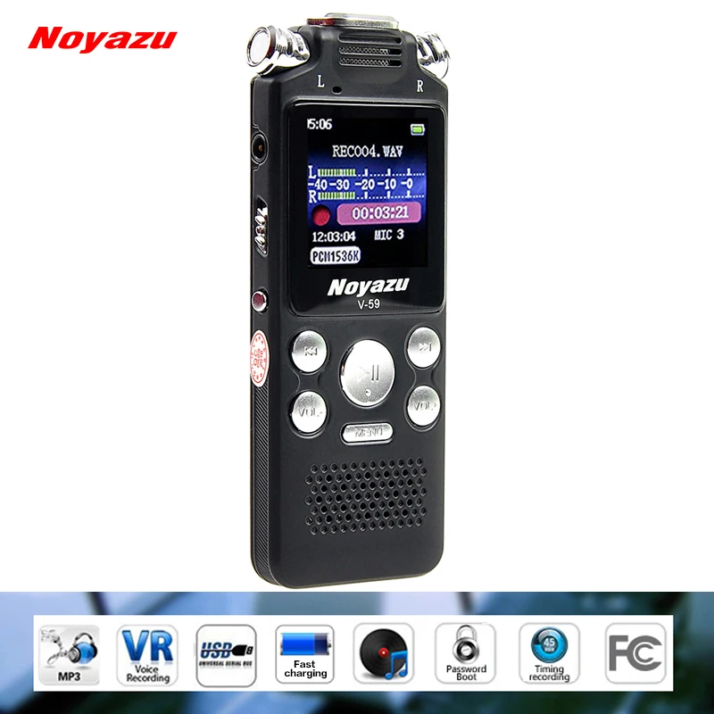 

NOYAZU V59 8G Professional Digital Voice Recorder Pen Fast Charging WAV Record Audio Mini Audio Sound Voice Recorder Dictaphone