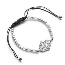 Горячий Кристальный браслет на ладонь Голубой цирконий Фатима ручной браслет и браслет для женщин золотой и серебряный браслет на шнуровке B020295-96