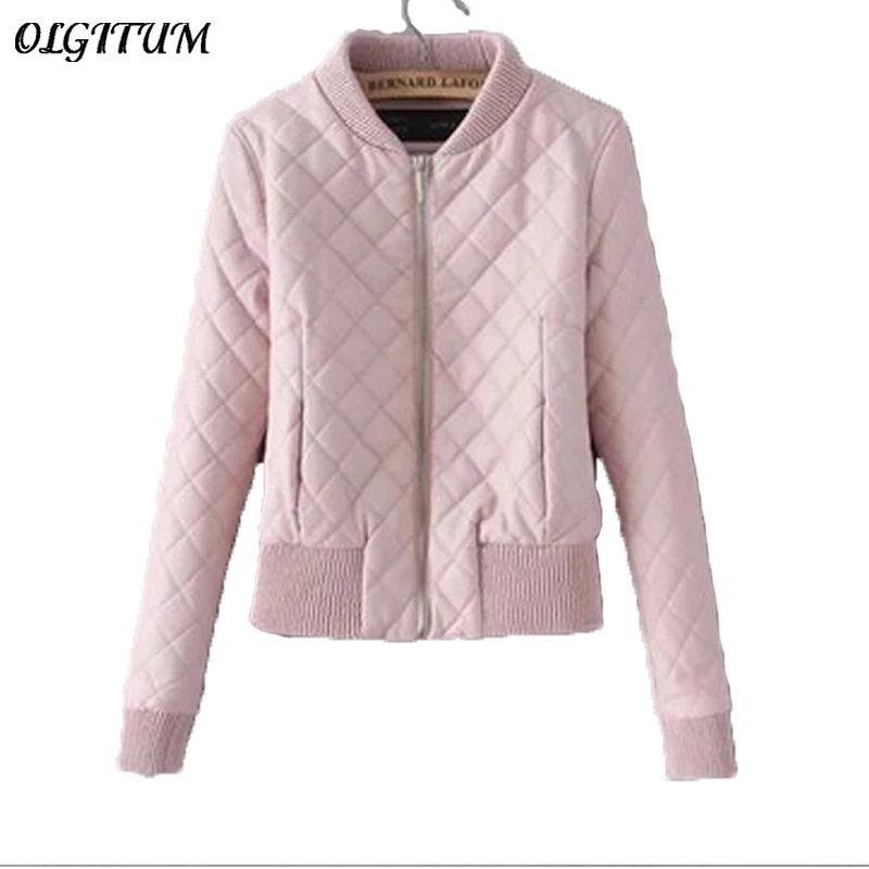 Women Jacket 2018 Autumn Winter New Women fashion Jacket Coat Slim Short Pink PU Jacket Women loose Jackets