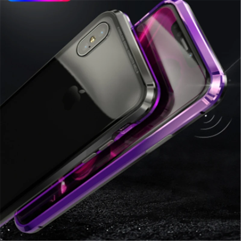 

Manual Install Screw Metal Bumper Case For iphone XSMax Luxury Clear Tempered Glass Phone Cases For Iphone X Cover