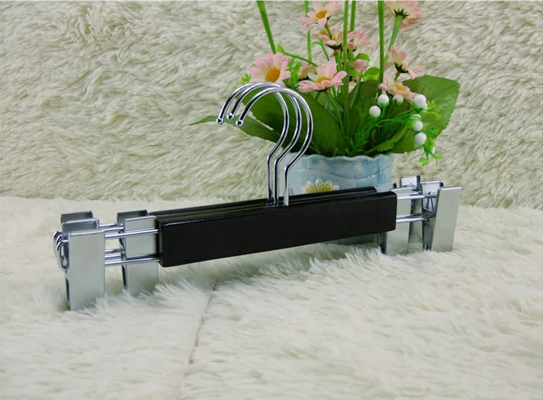 

[Free Shipping] Luxury Black Wooden Hanger with Clips for Pants/Skirt (16 pieces/ lot)