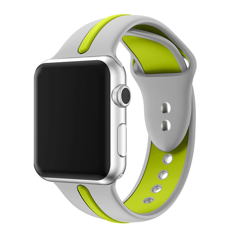 gray cyan Ремешок для часов apple Watch band apple watch 5 4 band 44 мм iwatch band 42 мм correa 38 мм 40 мм силиконовый ремешок для часов pulseira 3 - Цвет ремешка: gray cyan
